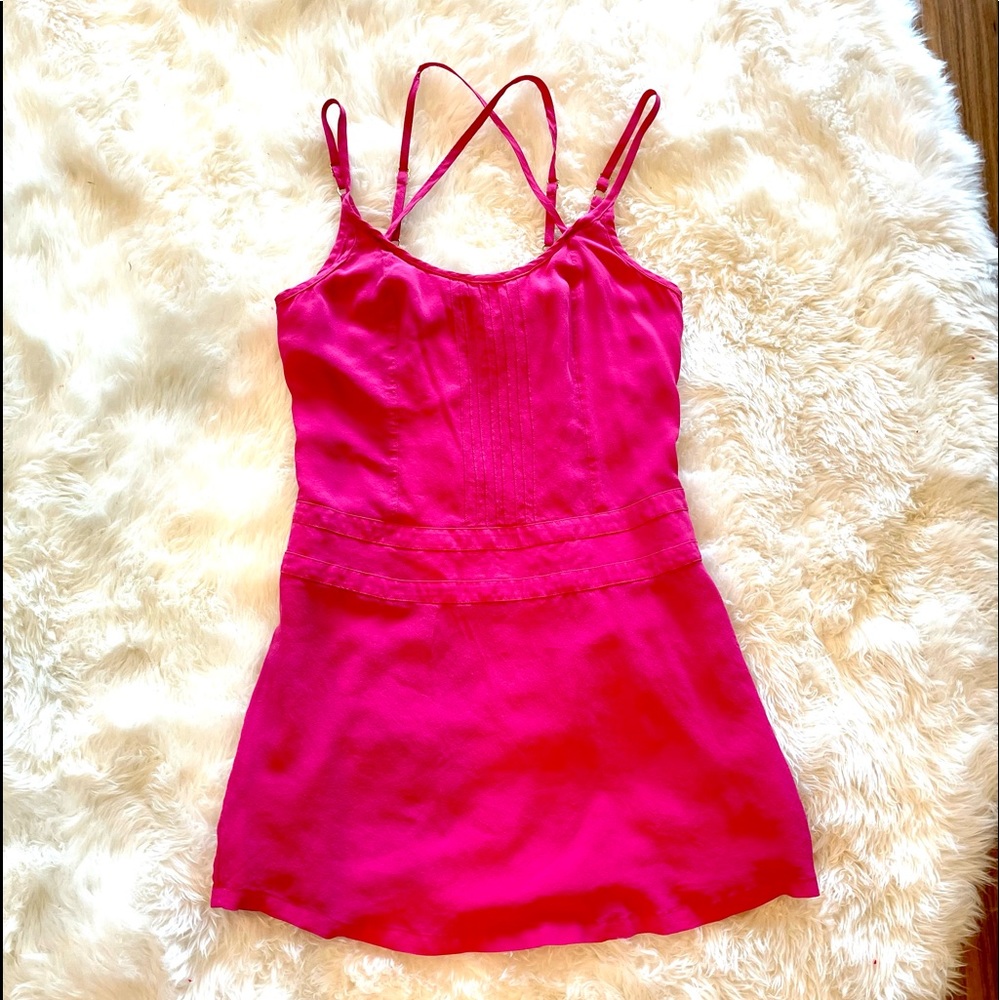 Walter washed silk dress with zipper detail